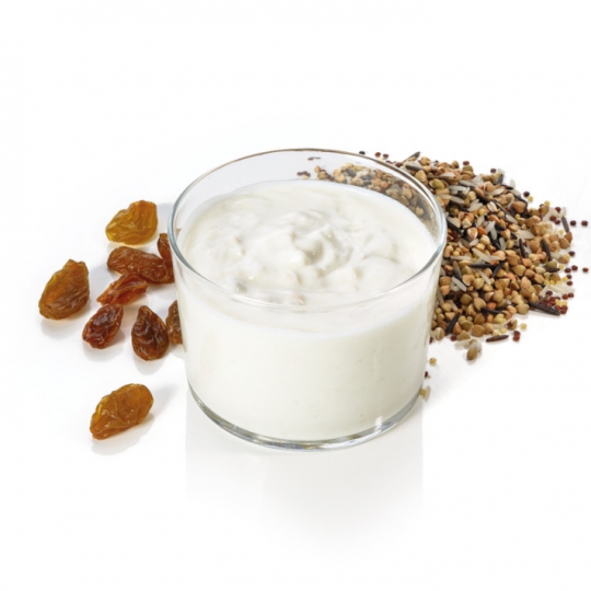 Buste di preparato per yogurt bianco con cereali e uvetta