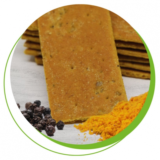 Schiacciatine curcuma e pepe nero - scatola 4 porzioni