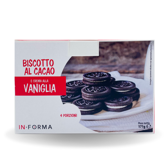 Biscotti al Cacao e crema alla vaniglia - scatola 4 porzioni
