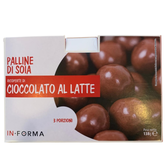 Palline di soia ricoperte di cioccolato al latte