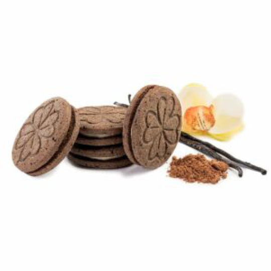 Biscotti al cacao e crema alla vaniglia